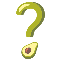 Red question mark and Avocado