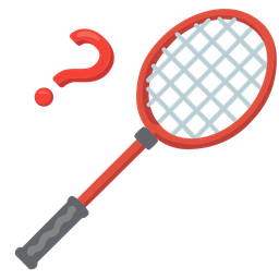 Red question mark and Badminton
