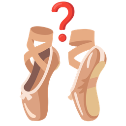 Red question mark and Ballet shoes