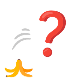 Red question mark and Banana