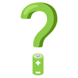 Red question mark and Battery