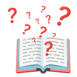 Red question mark and Books