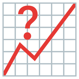 Red question mark and Chart increasing