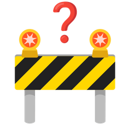 Red question mark and Construction