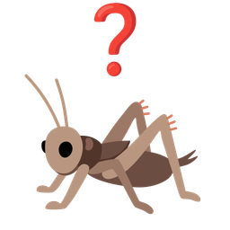 Red question mark and Cricket