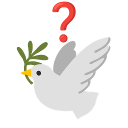 Red question mark and Dove