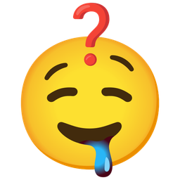 Red question mark and Drooling face