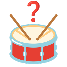 Red question mark and Drum