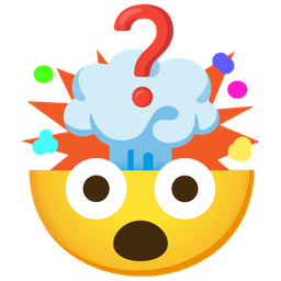 Red question mark and Exploding head