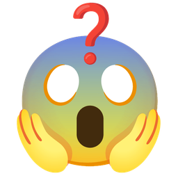 Red question mark and Face screaming in fear