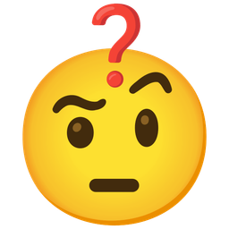 Red question mark and Face with raised eyebrow