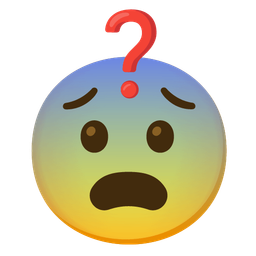 Red question mark and Fearful face