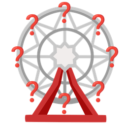 Red question mark and Ferris wheel