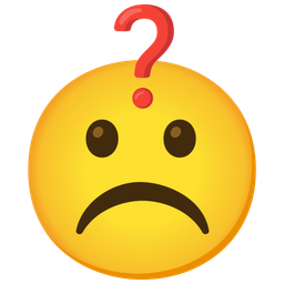 Red question mark and Frowning face