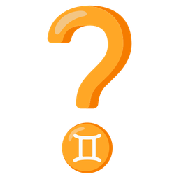 Red question mark and Gemini