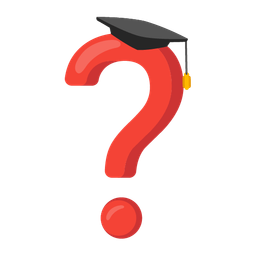 Red question mark and Graduation cap
