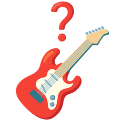 Red question mark and Guitar