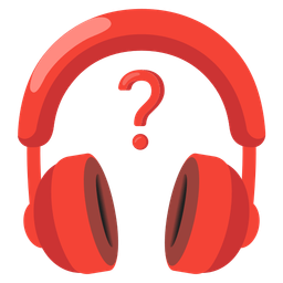 Red question mark and Headphone