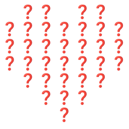 Red question mark and Heart suit