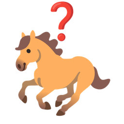 Red question mark and Horse