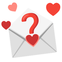 Red question mark and Love letter