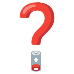 Red question mark and Low battery