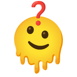 Red question mark and Melting face