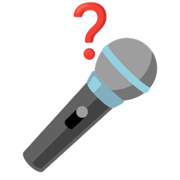 Red question mark and Microphone