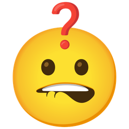 Red question mark and Mouth