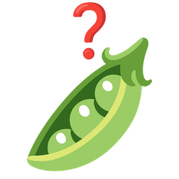Red question mark and Pea pod