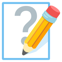 Red question mark and Pencil