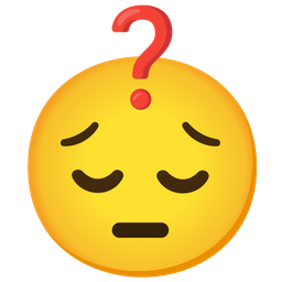 Red question mark and Pensive face