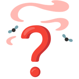 Red question mark and Pile of poo