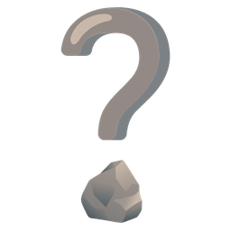 Red question mark and Rock