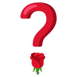 Red question mark and Rose