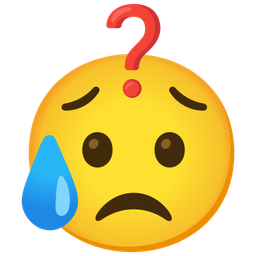 Red question mark and Sad but relieved face