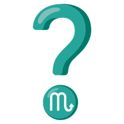 Red question mark and Scorpio