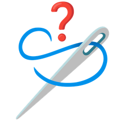 Red question mark and Sewing needle