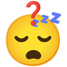 Red question mark and Sleeping face