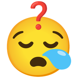Red question mark and Sleepy face