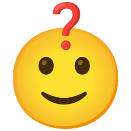 Red question mark and Slightly smiling face