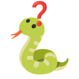 Red question mark and Snake