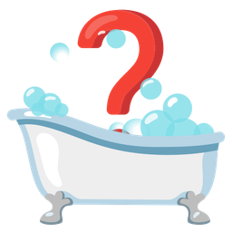 Red question mark and Soap