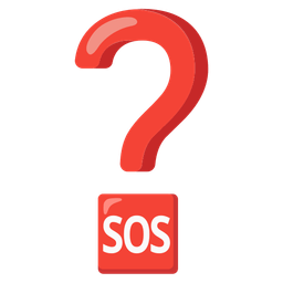 Red question mark and SOS button