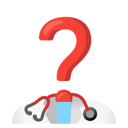 Red question mark and Stethoscope