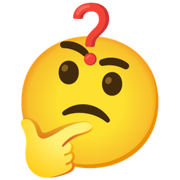 Red question mark and Thinking face