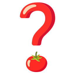 Red question mark and Tomato