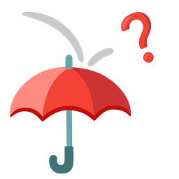 Red question mark and Umbrella