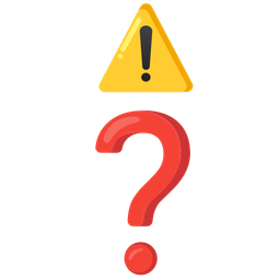 Red question mark and Warning