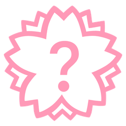 Red question mark and White flower